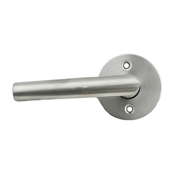 Milan Lever with Round Rose Half Dummy Door Lock Satin Chrome Finish